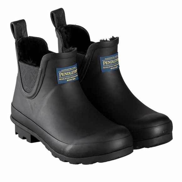 Pendleton Shoes - NEW Pendleton Ladies’ Fur Lined Chelsea Rainboot in Black 100% WATERPROOF NIB
